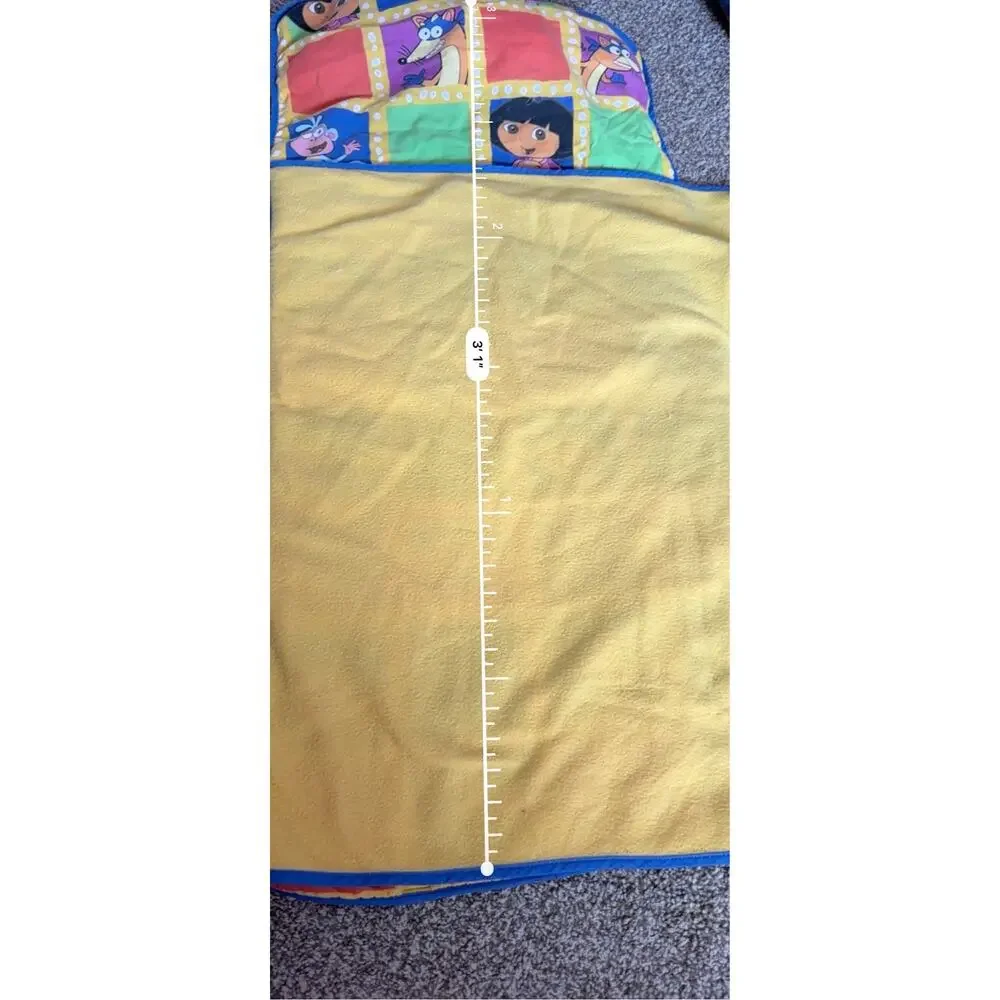 Vintage Y2K Dora The Explorer Toddler Nap Mat Slumber Roll Fleece Swiper Boots